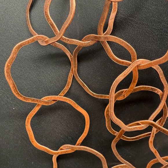 Premier Designs Copper Tone Circle Geometric Layered Statement Neckline - Picture 2 of 6